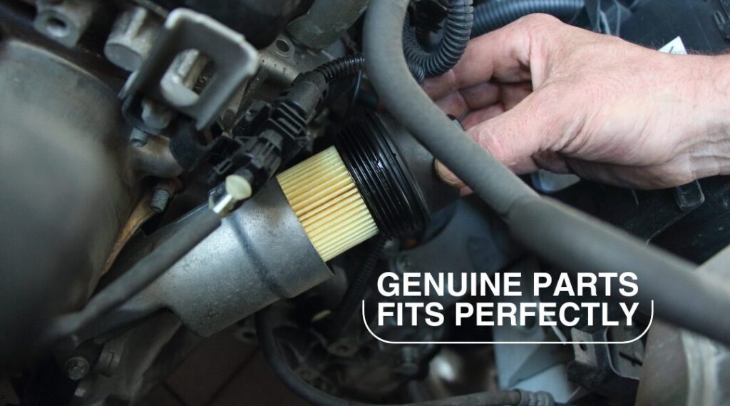 An image depicting how genuine parts fit vehicles perfectly.