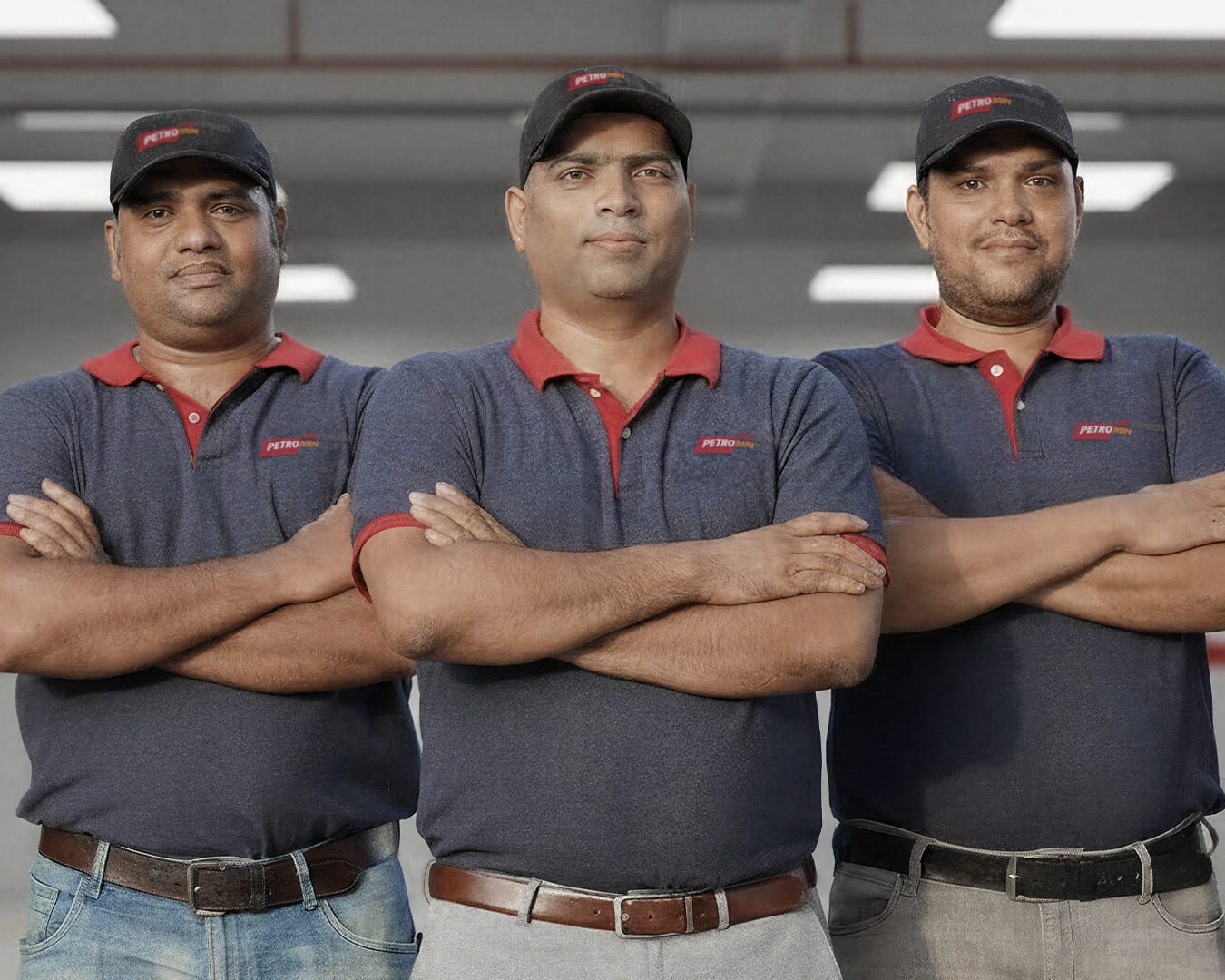 A group of Petromin Express employees standing together.