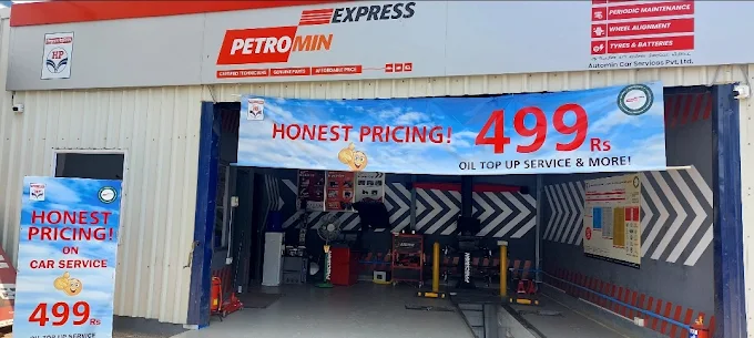 An overview of a service centre belonging to Petromin Express in Madhavaram Chennai.