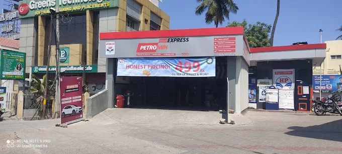An overview of a service centre belonging to Petromin Express in Tambaram Chennai.